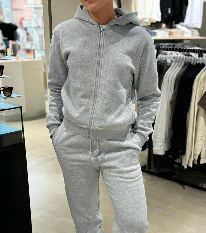 W Regular Zip Hoodie  Grey Mix