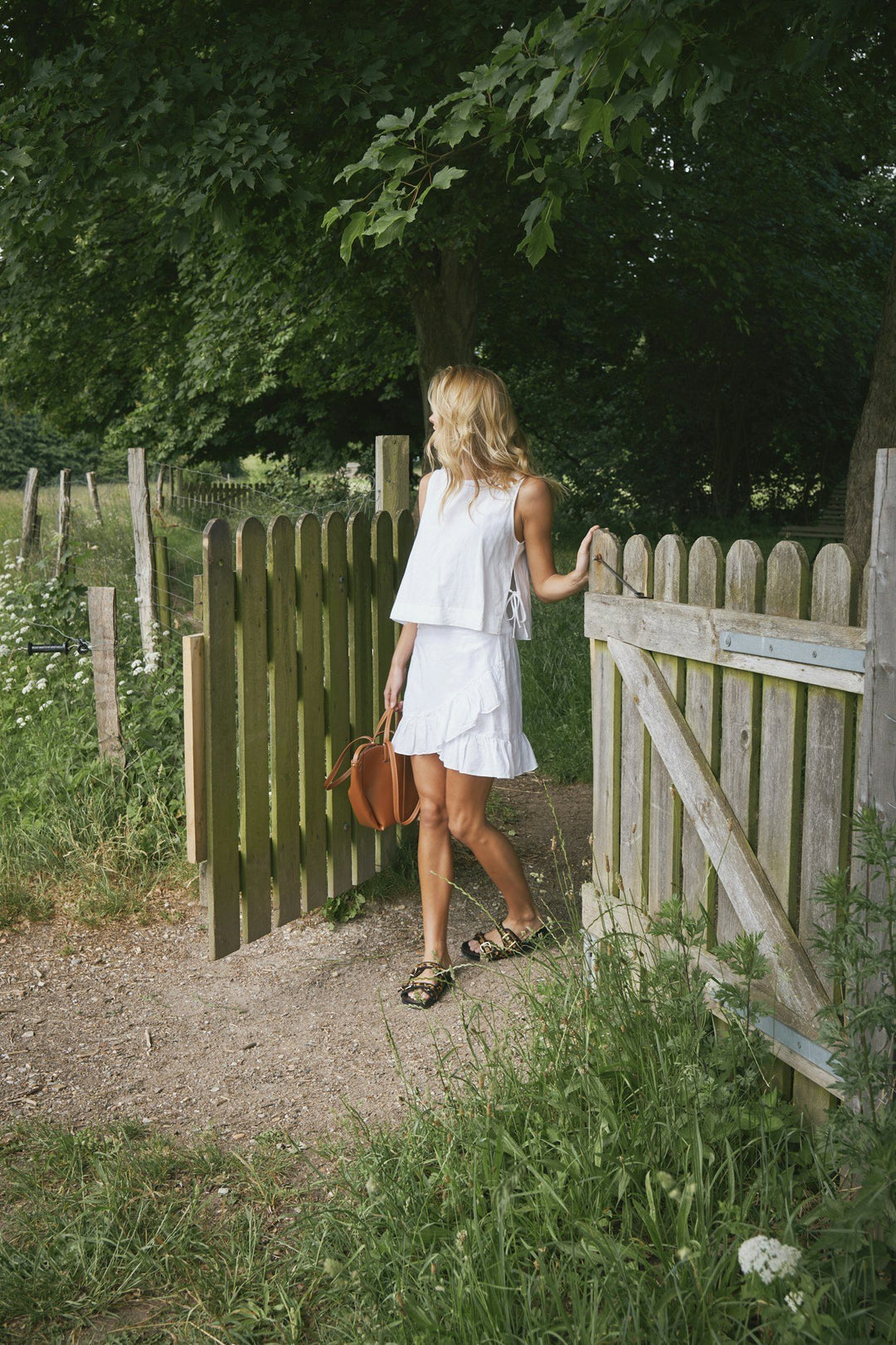 Bekka Linen Skirt  White