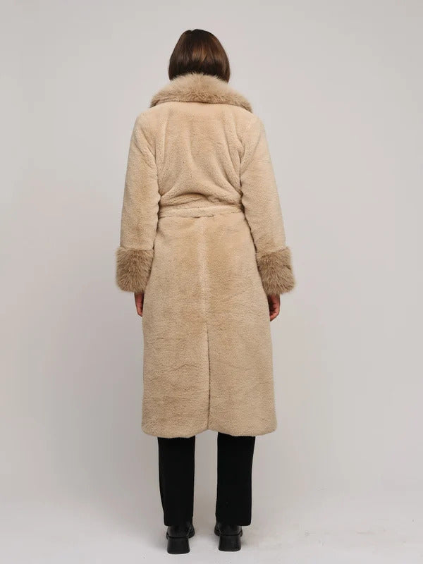 CAROLINE FAKE FUR JACKET  Beige