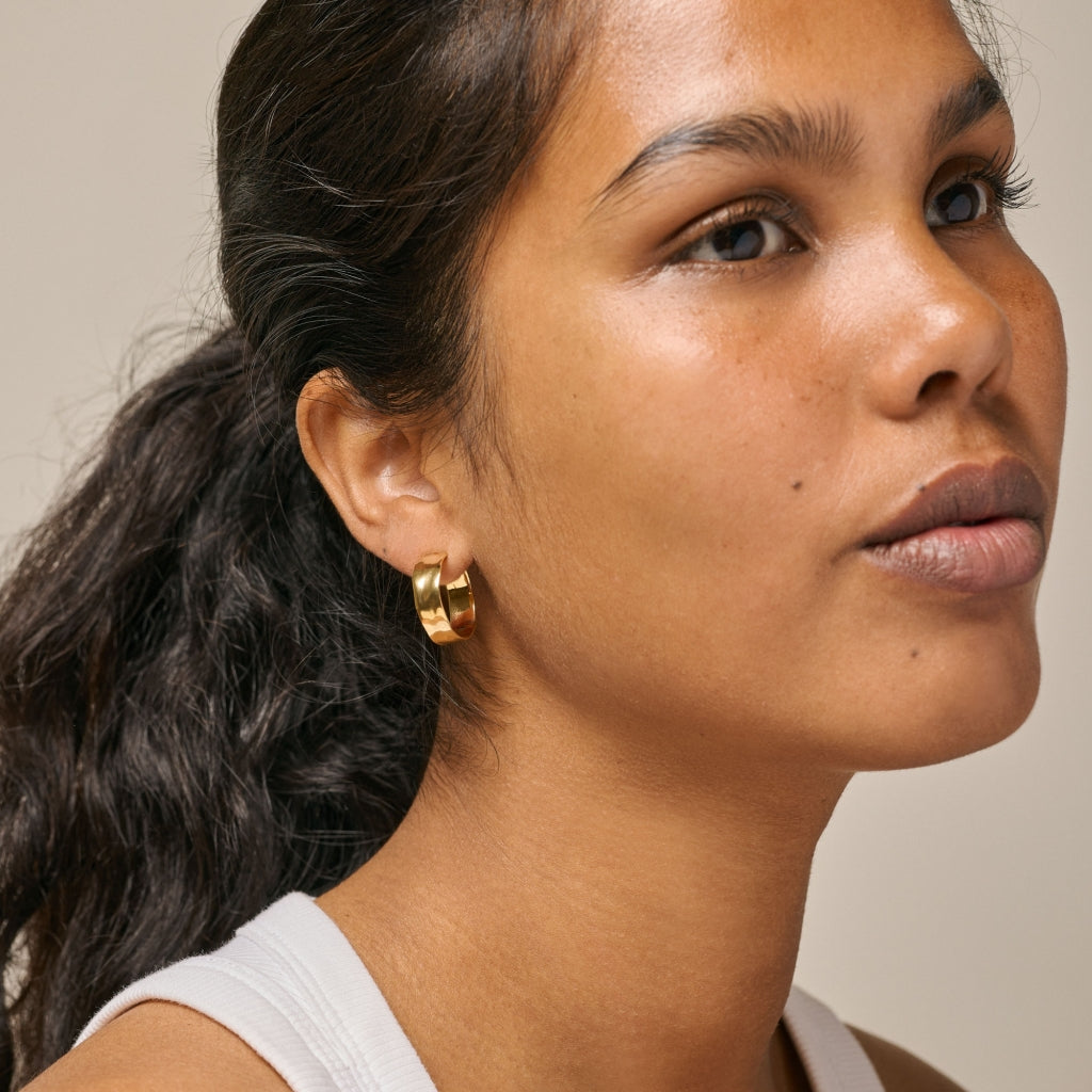 HOOPS, SANDRA NARROW  18K Gold-Plated Sterling Silver