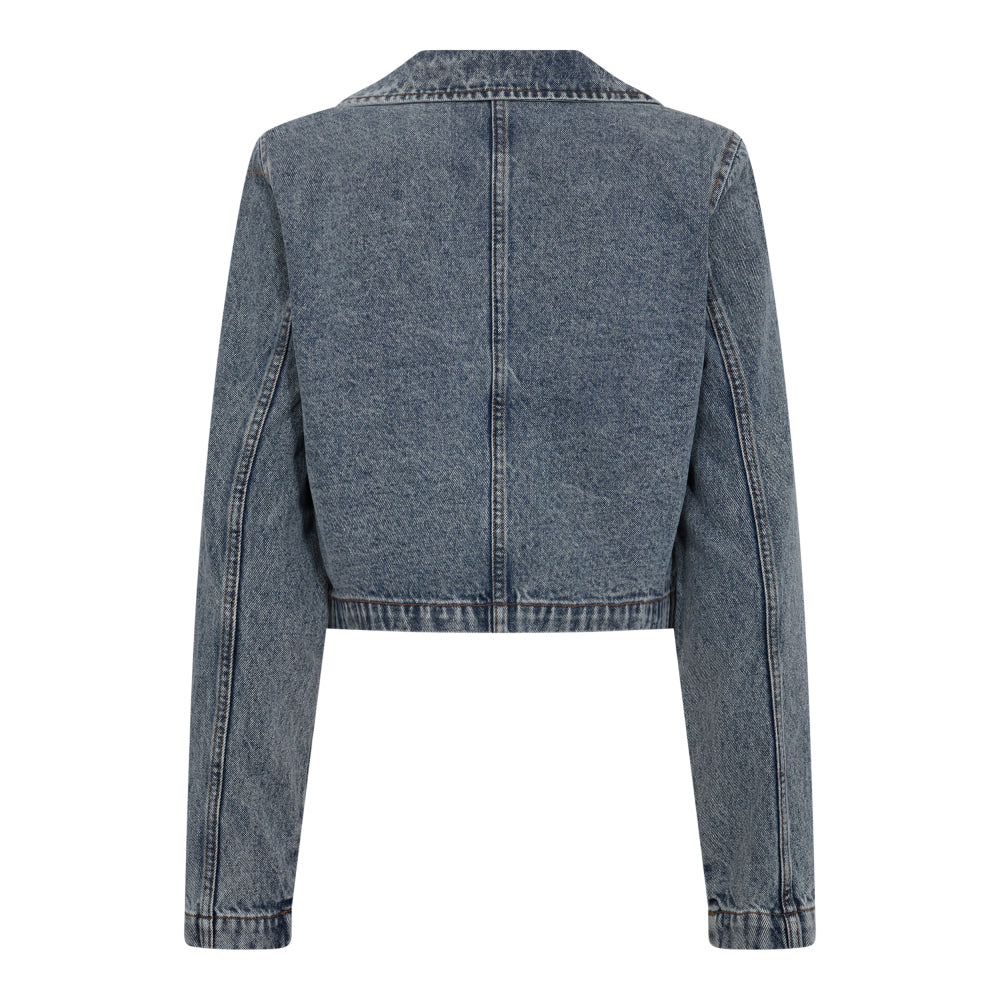 VikaCC Crop Blazer  Denim Blue