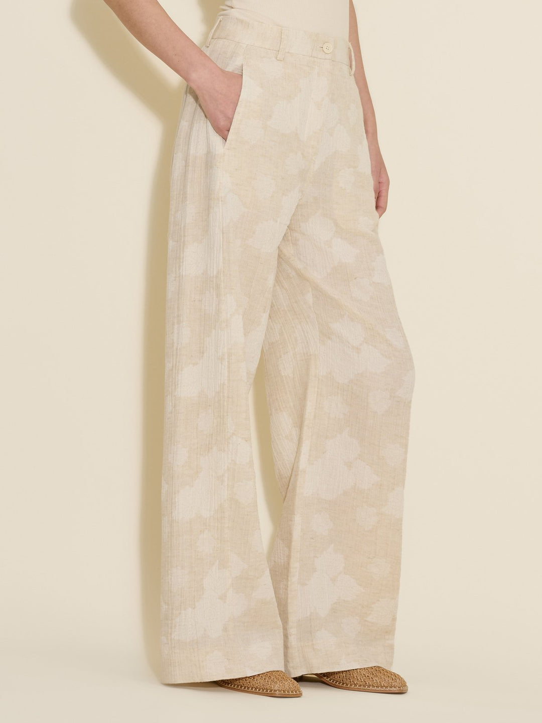 Vidda Jacquard Trousers  Ecru Mix