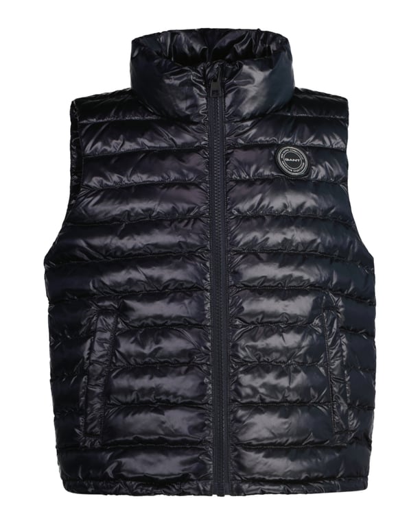 SHINY LIGHT PADDED DOWN VEST  Black