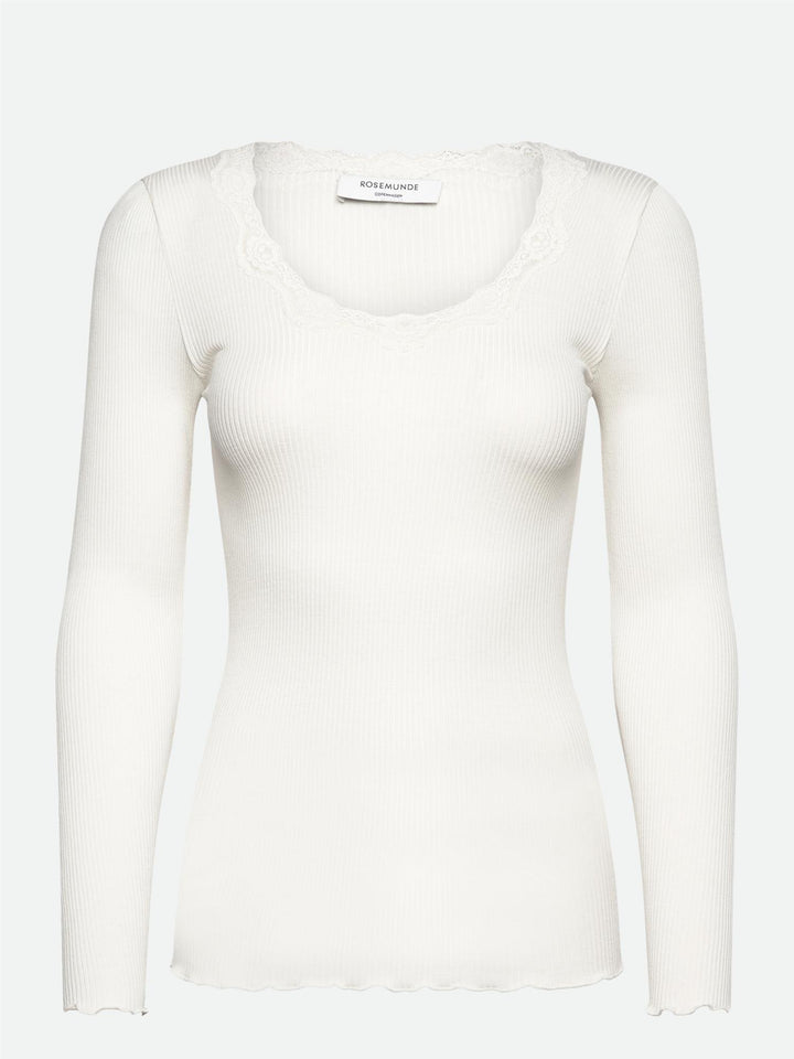 Babette silk t-shirt w/lace  Ivory