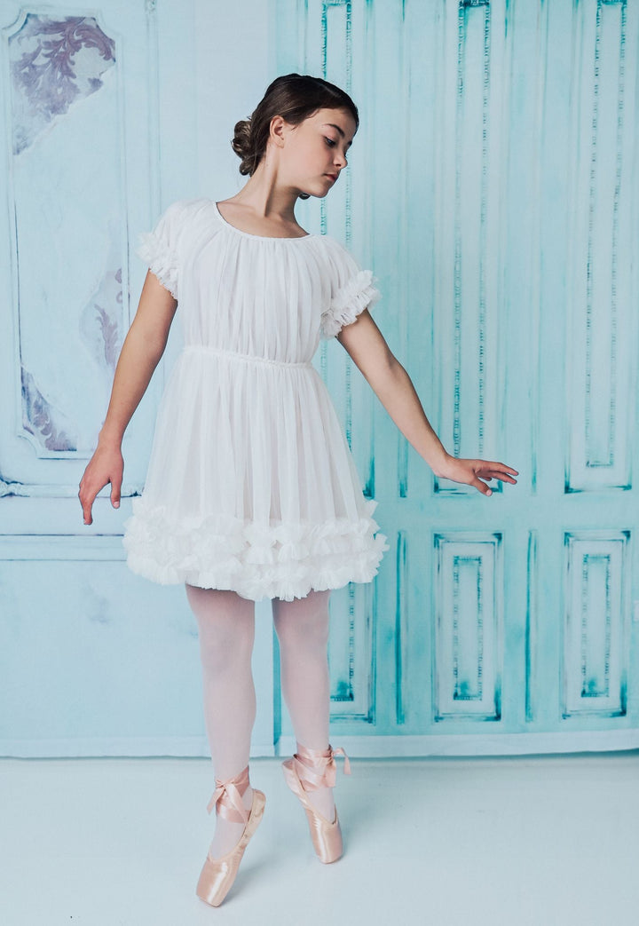 FRILLY DRESS  White