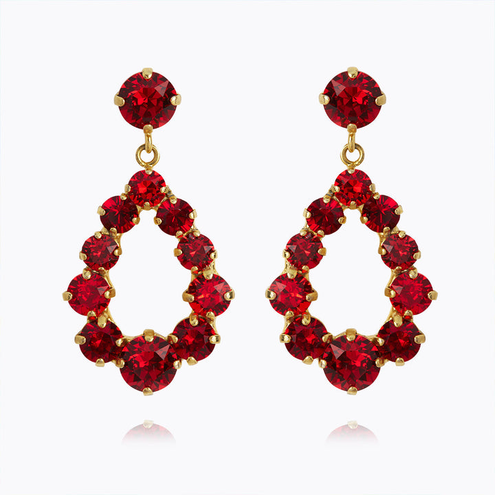 MINI DELIA EARRINGS GOLD  Red Combo