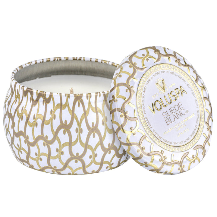 MINI TIN CANDLE 25T  Suede Blanc