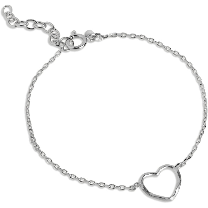 BRACELET, ORGANIC HEART  Silver Matt