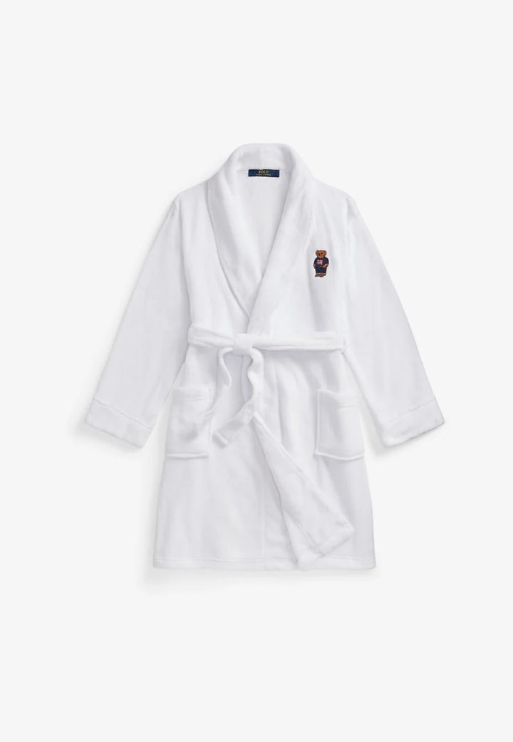 RLN BEAR PATCH ROBE  White