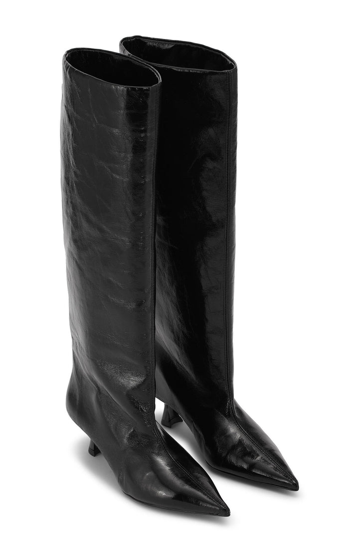 Soft Slouchy High Shaft Boot Naplack  Black