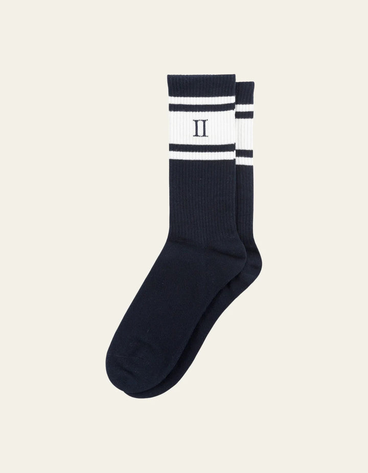 William Stripe 2-Pack Socks  Dark Navy/Off White