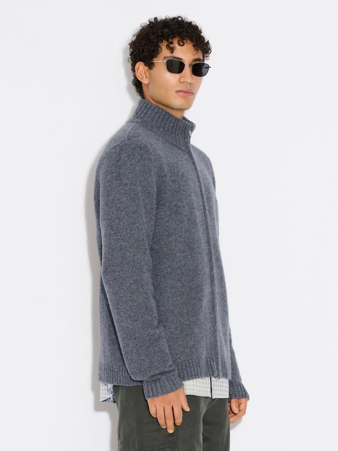 Atlantic Wool Cardigan  Blue