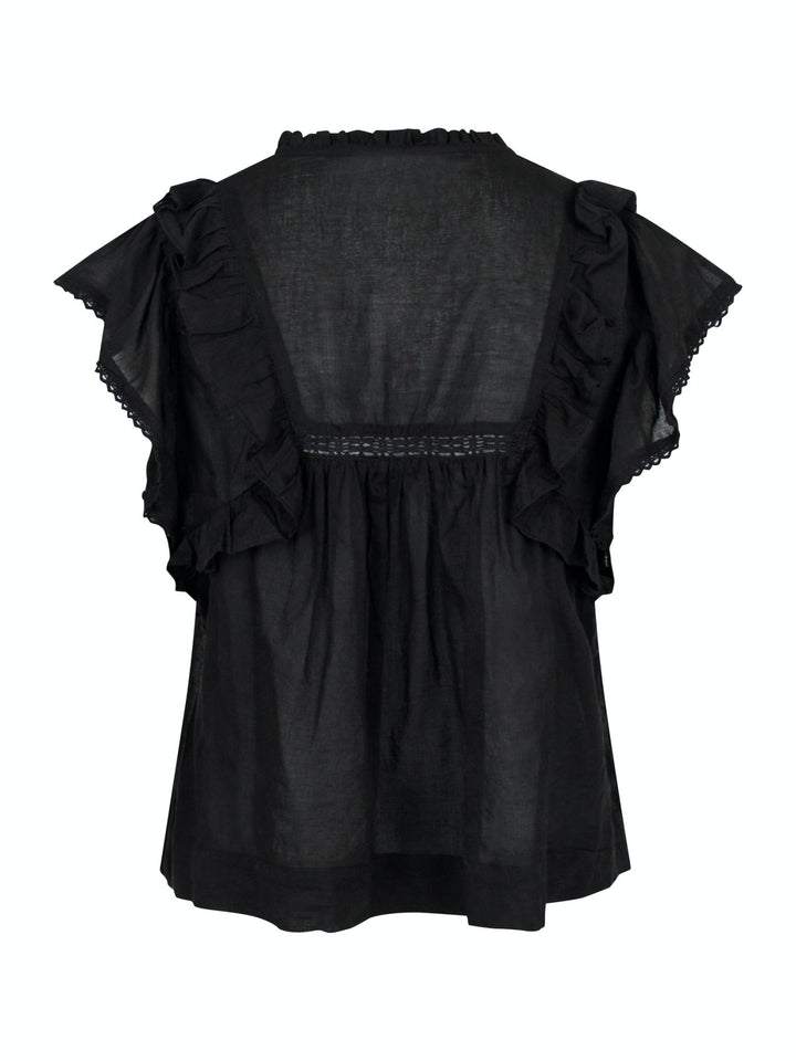 JAYLA S VOILE TOP  100 Black