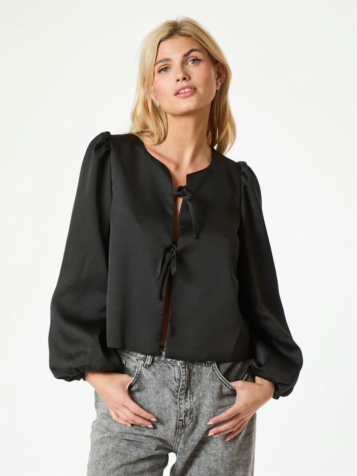 Daliska Dull Satin Blouse  Black