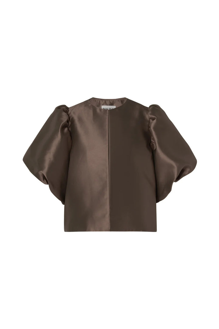 Cleo Pouf Sleeve blouse  Chocolate