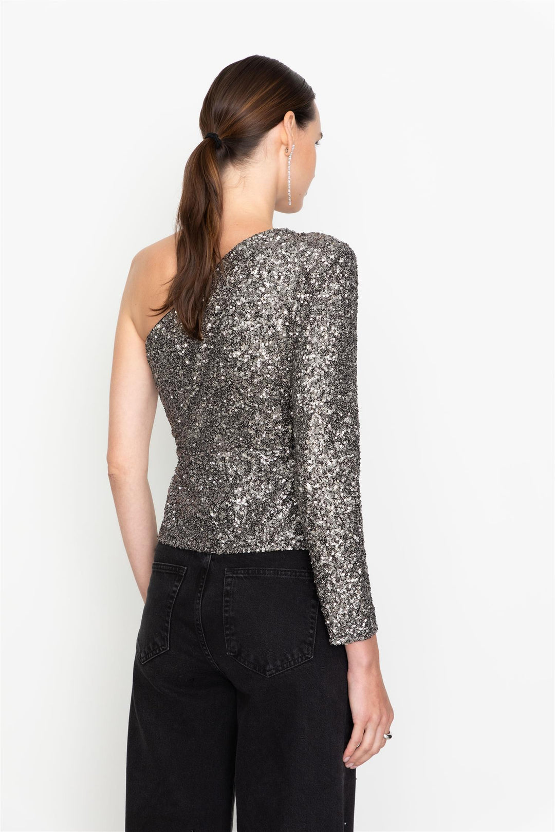 Libra Sequin Top  Silver