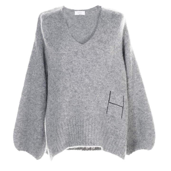 SOFIE V-neck Sweater  Grey Melange