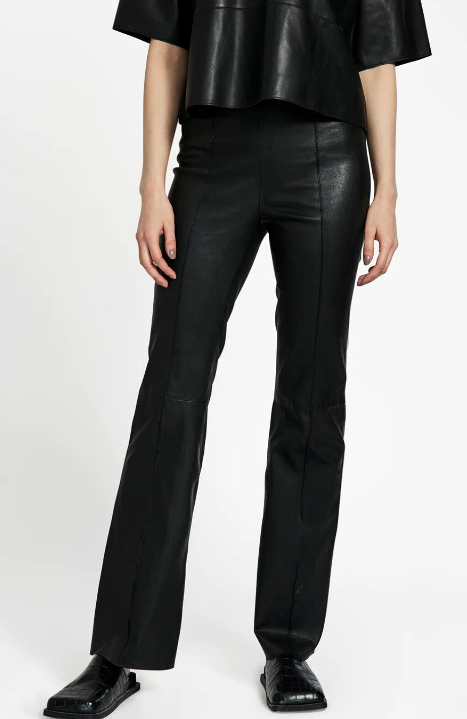 Celia bootcut leather pants  Black