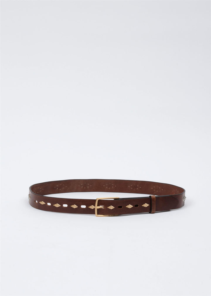 COLIN STUDDED BELT  Brown