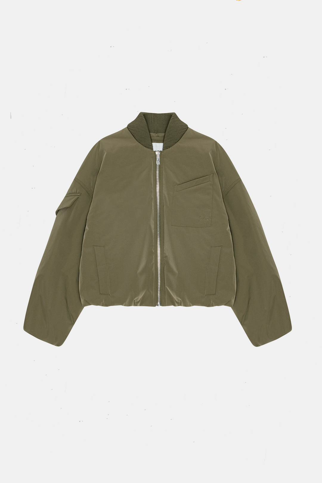 Light Twill Oversized Short Bomber Jacket  Kalamata