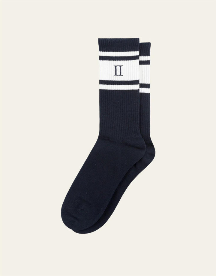 William Stripe 2-Pack Socks  Dark Navy/Off White