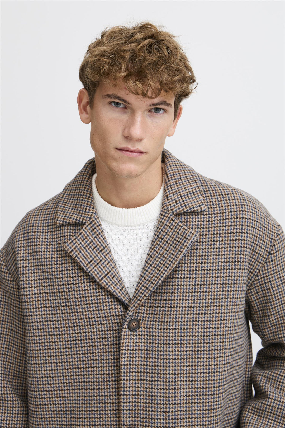 CLAES houndstooth cheked relaxed coat  Silver Mink