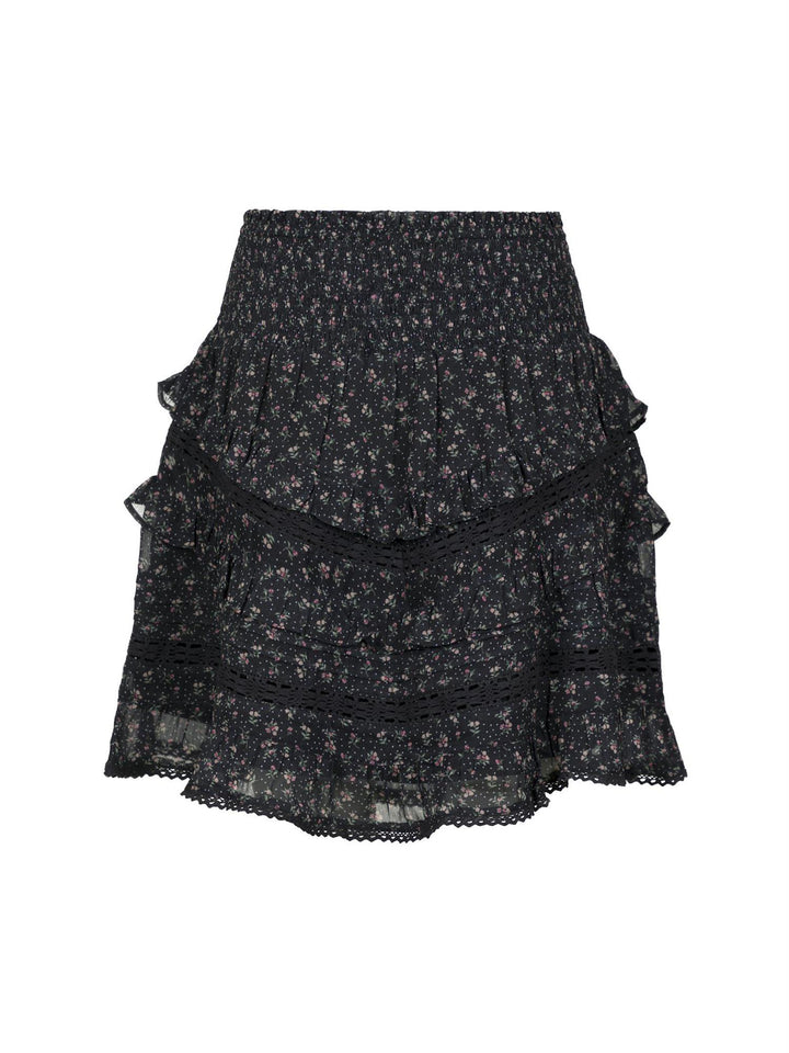 Donna Mini Rose Skirt  Black