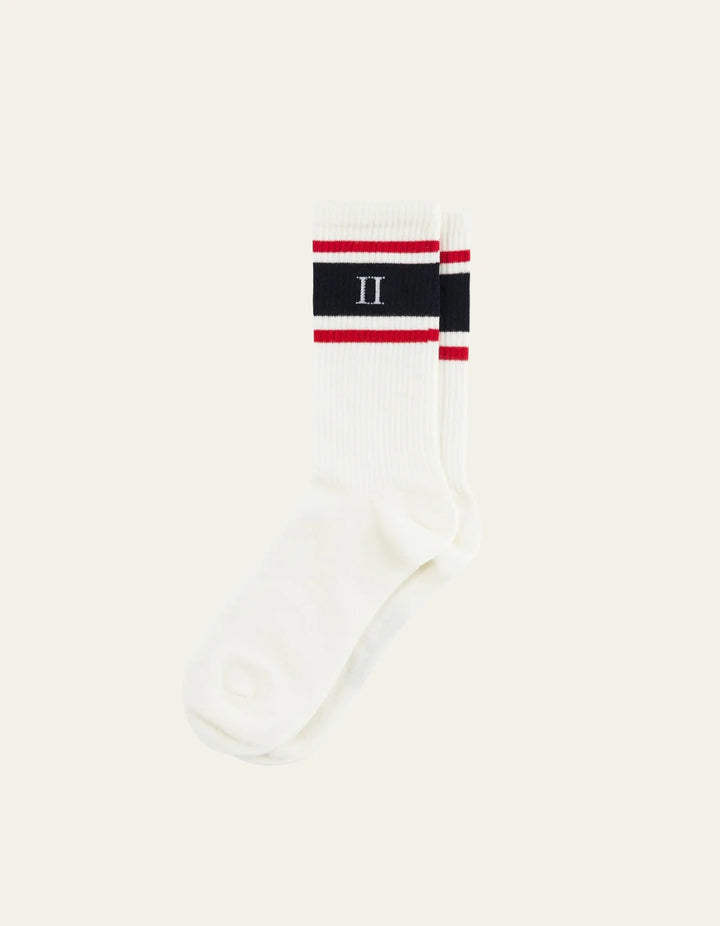 William Stripe 2-Pack Socks  Off White/Navy-Red