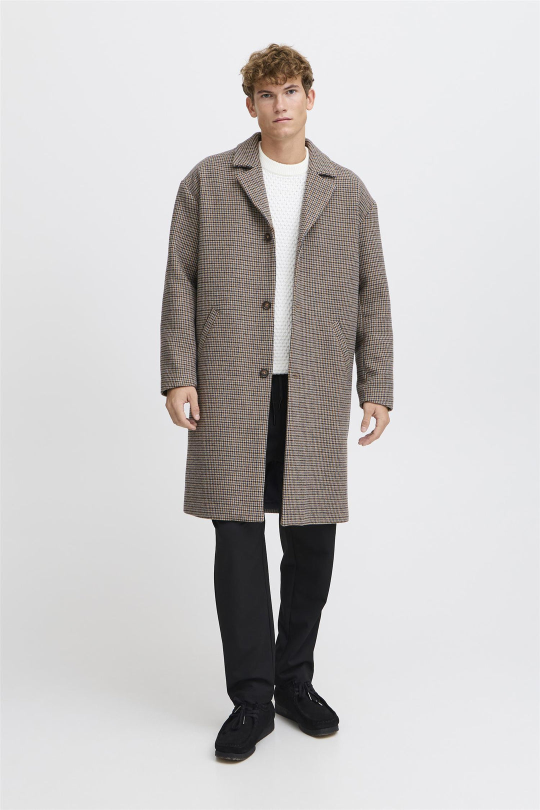 CLAES houndstooth cheked relaxed coat  Silver Mink