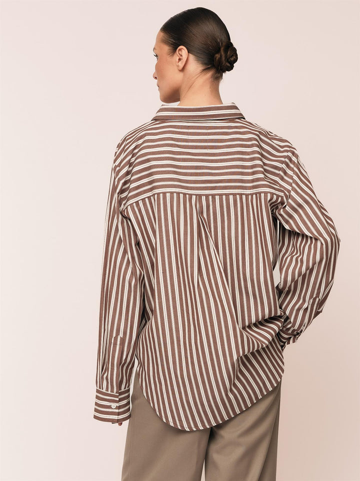 Alvi Oversized Shirt  Plum Stripe