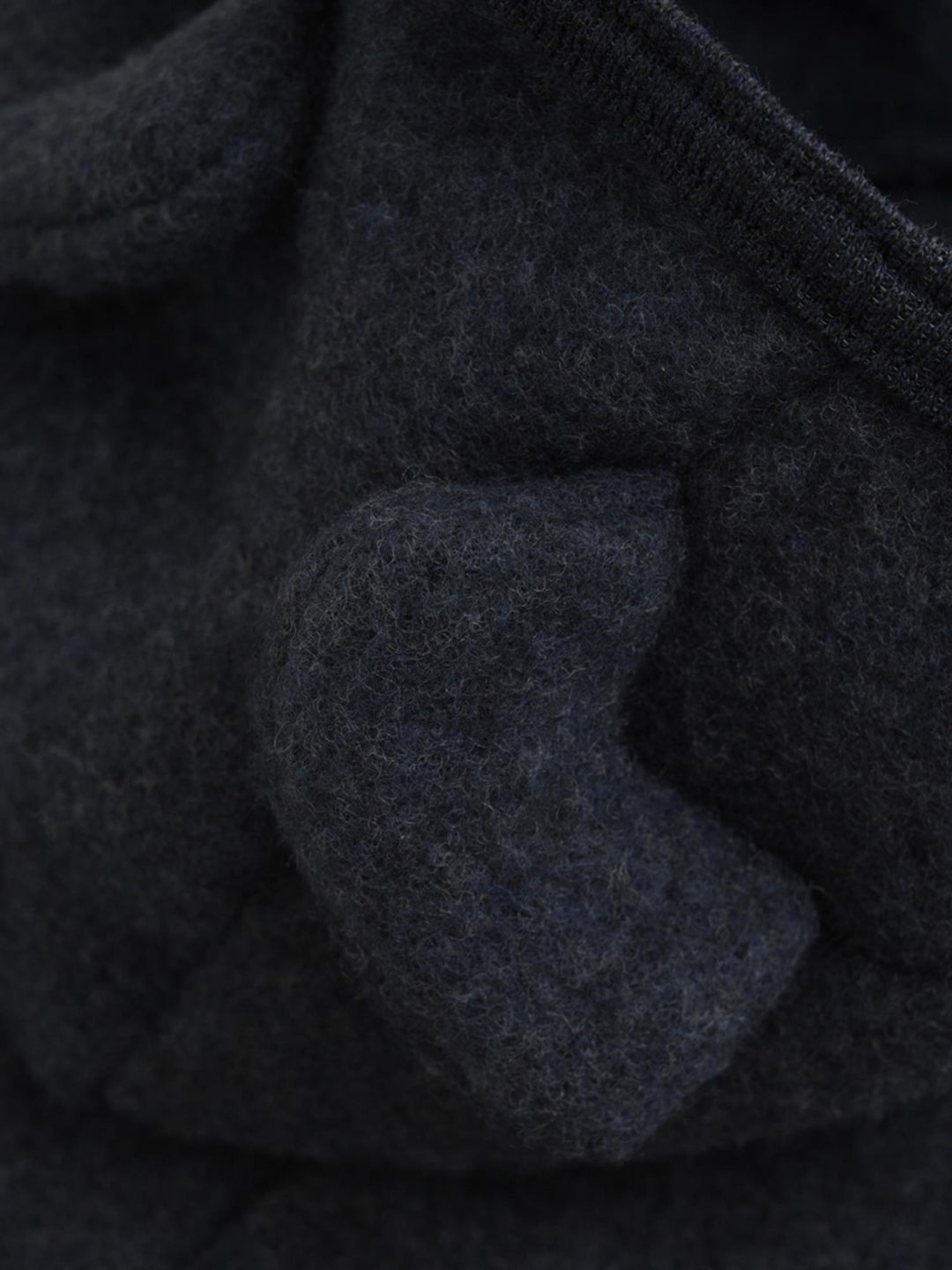 Pram Suit Ears Wool Fleece (M)  Navy