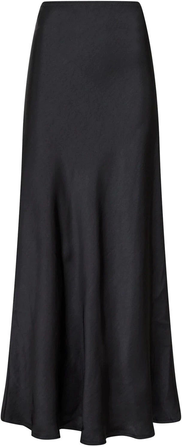 VICKY HEAVY SATEEN SKIRT  Black