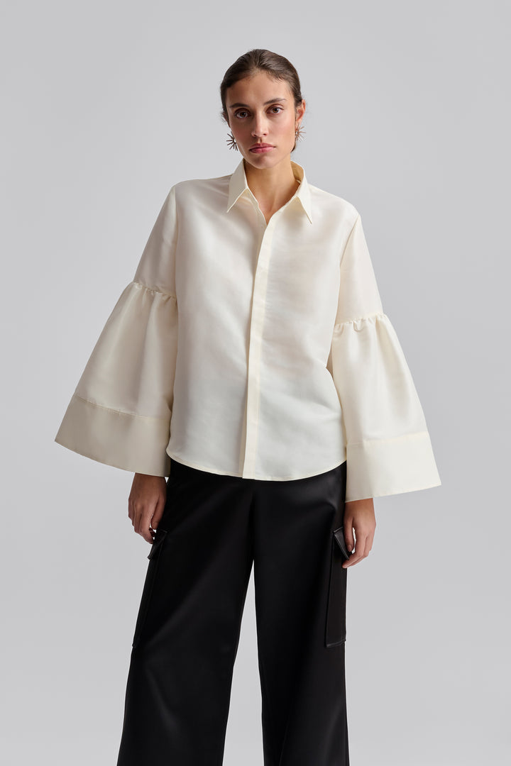 Michaela frill sleeve shirt  Vanilla