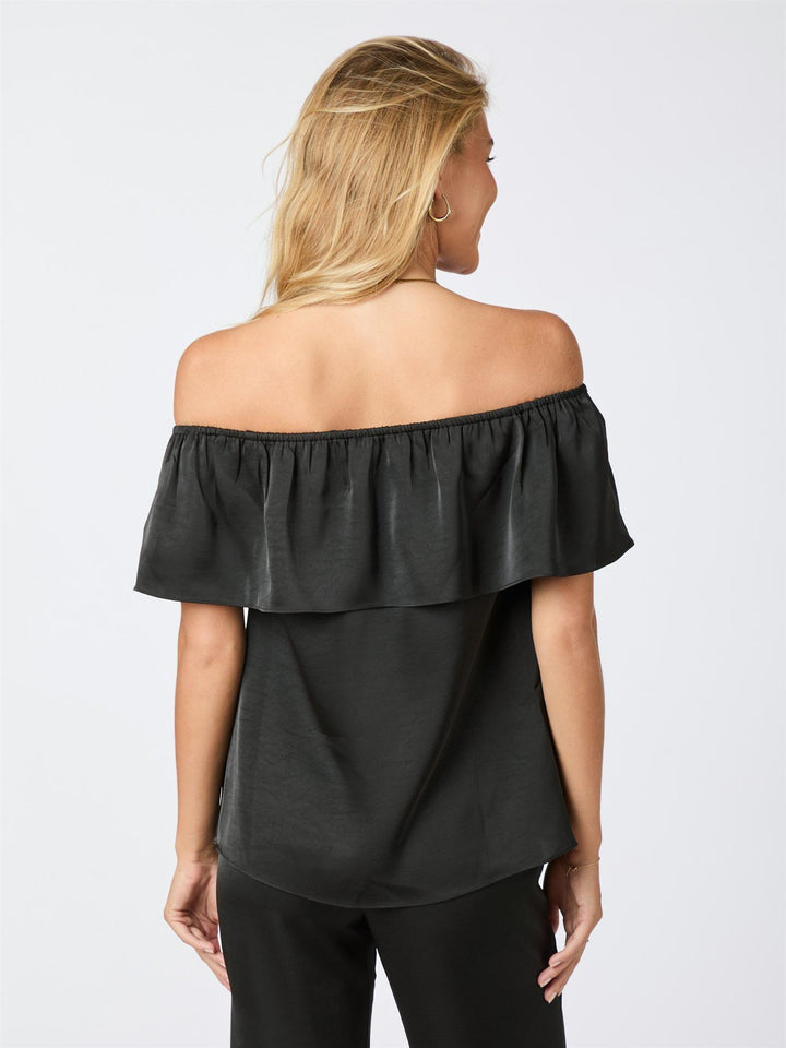 Kris Heavy Sateen Top  Black