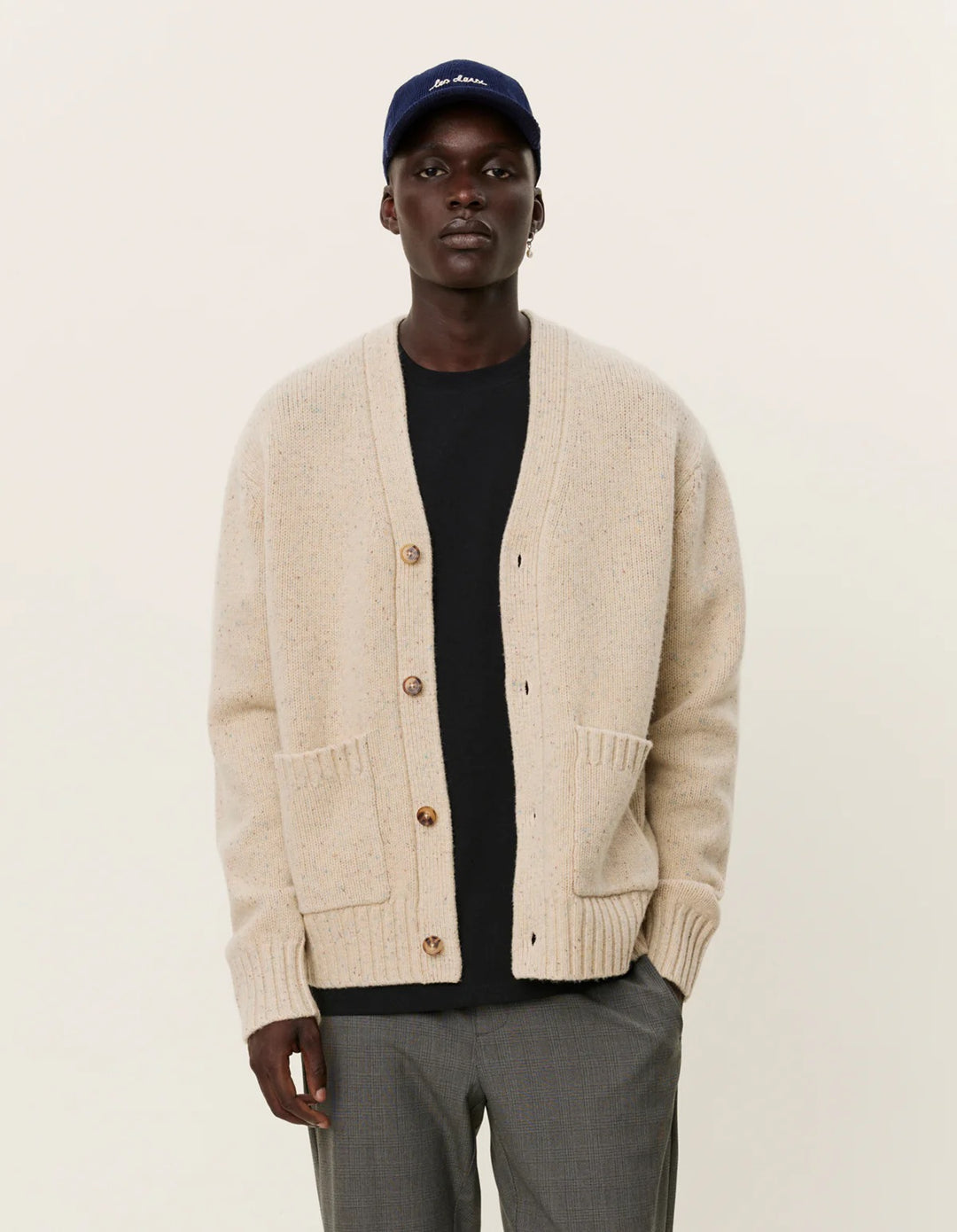 Gary Fleck Wool Cardigan  Light Sand