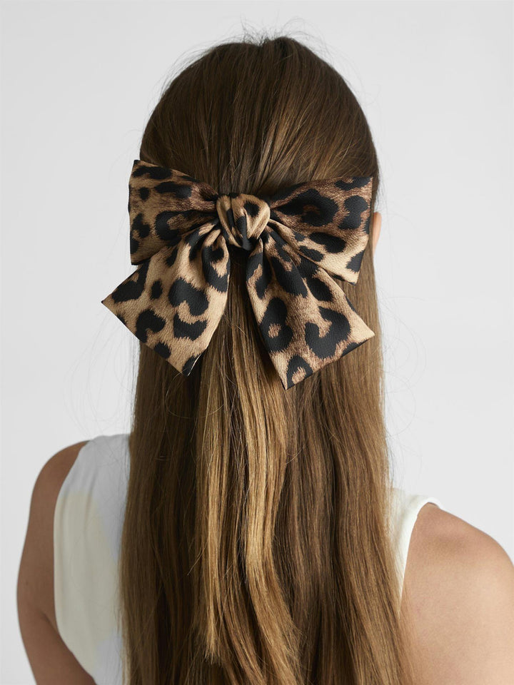 Bow hair clip  Leopard