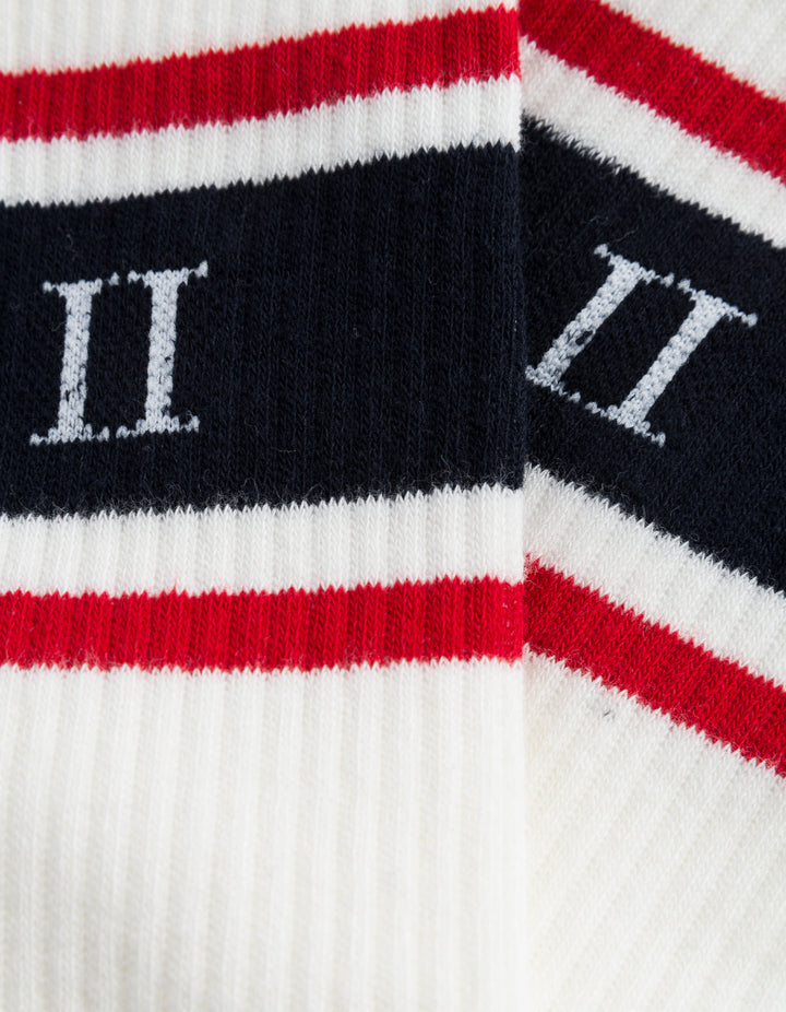 WILLIAM STRIPE 2-PK  Offwhite/Navy Red