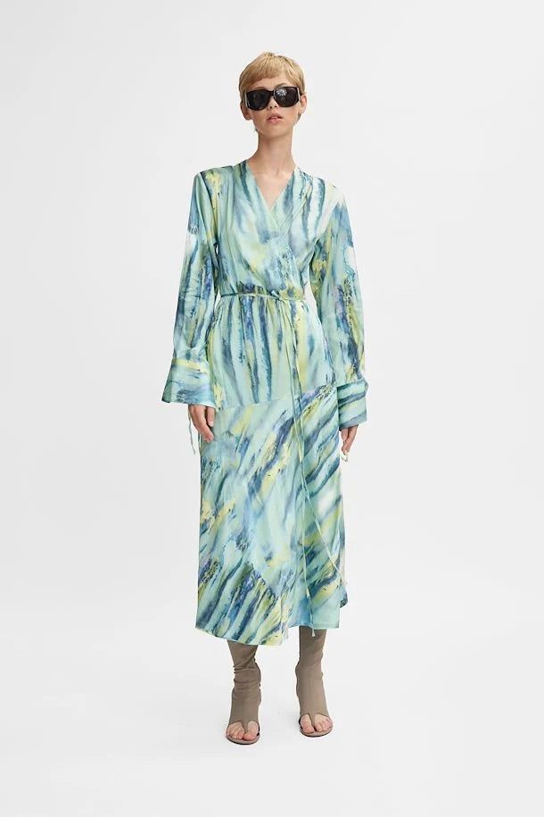 Walery wrap dress  105501 Green Aqua Art