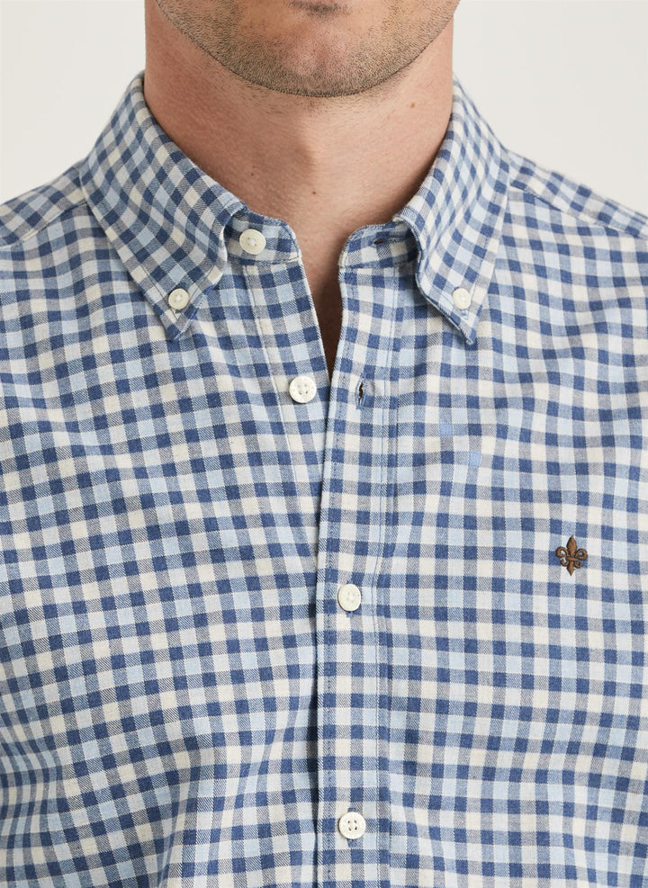 Watts Flannel Check Shirt-Slim Fit  Blue