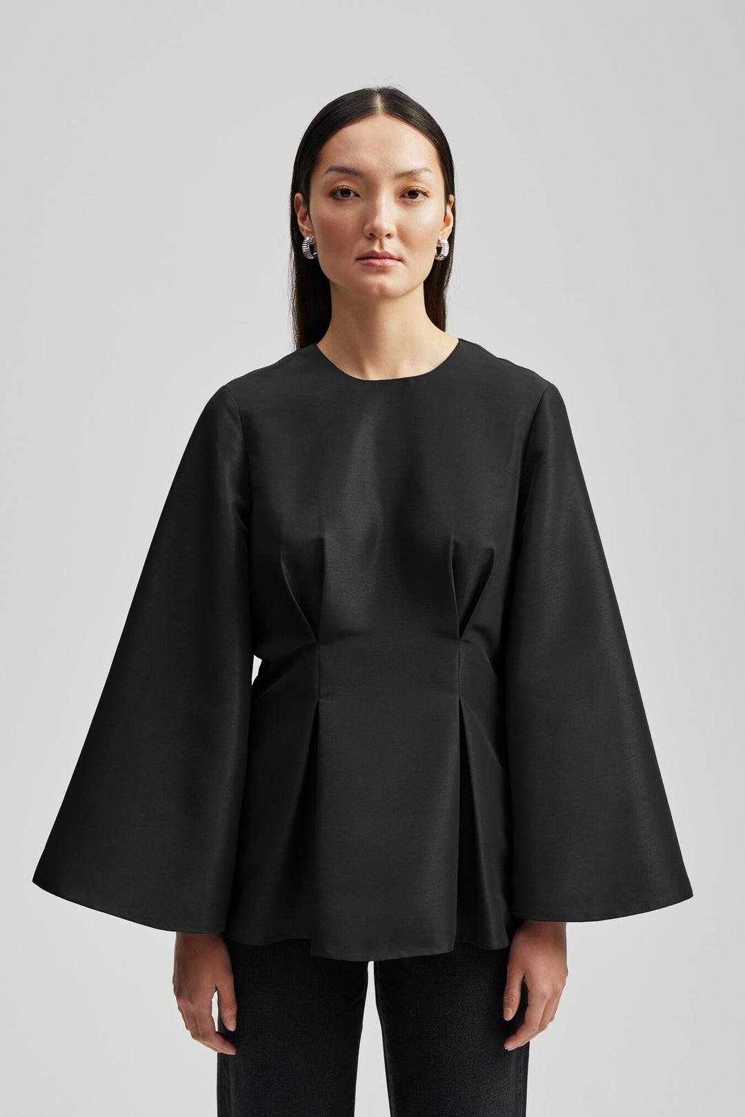 Arielle peplum shaped blouse  Black