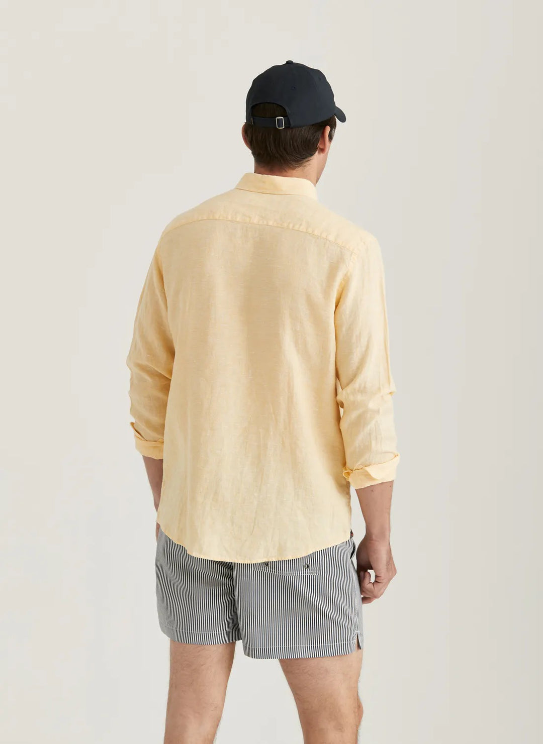 Douglas Linen Shirt-Classic Fit  Yellow