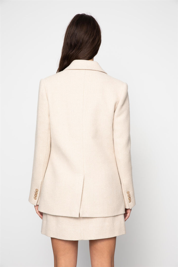 Brooklyn Blazer  Cream Herringbone