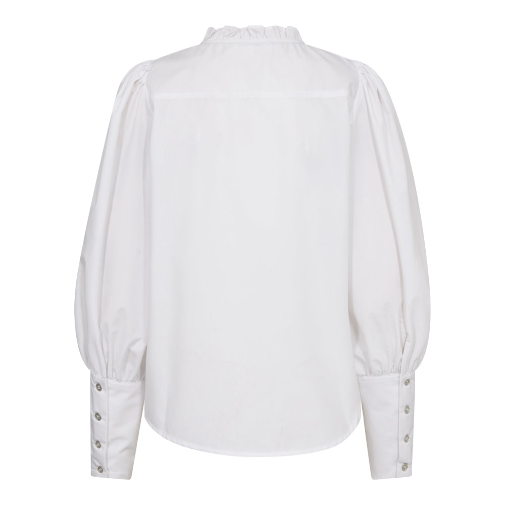 CoCC CRISP PINLUCK LACE SHIRT  White