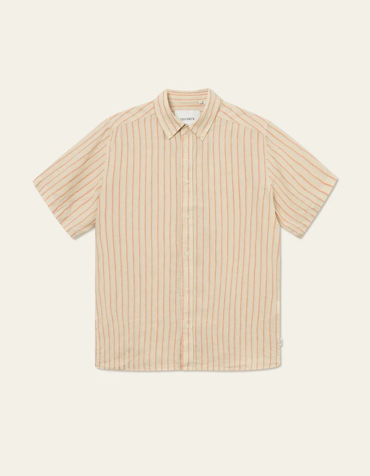 Kris Linen SS Shirt  Ivory/Baked Papaya