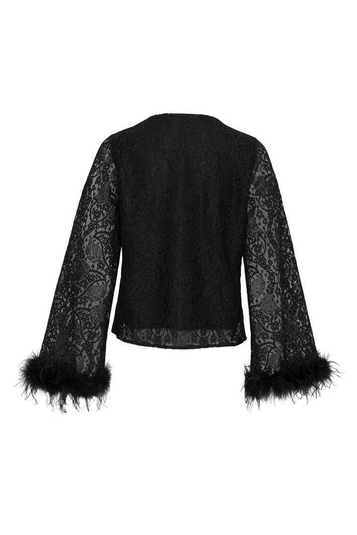 Peach blouse  Black Lace