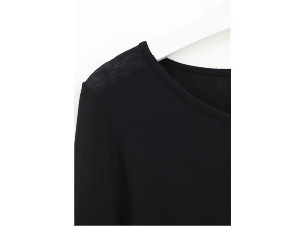 PERFECT LINE CASHMERE T-SHIRT L/SL MRL  Black