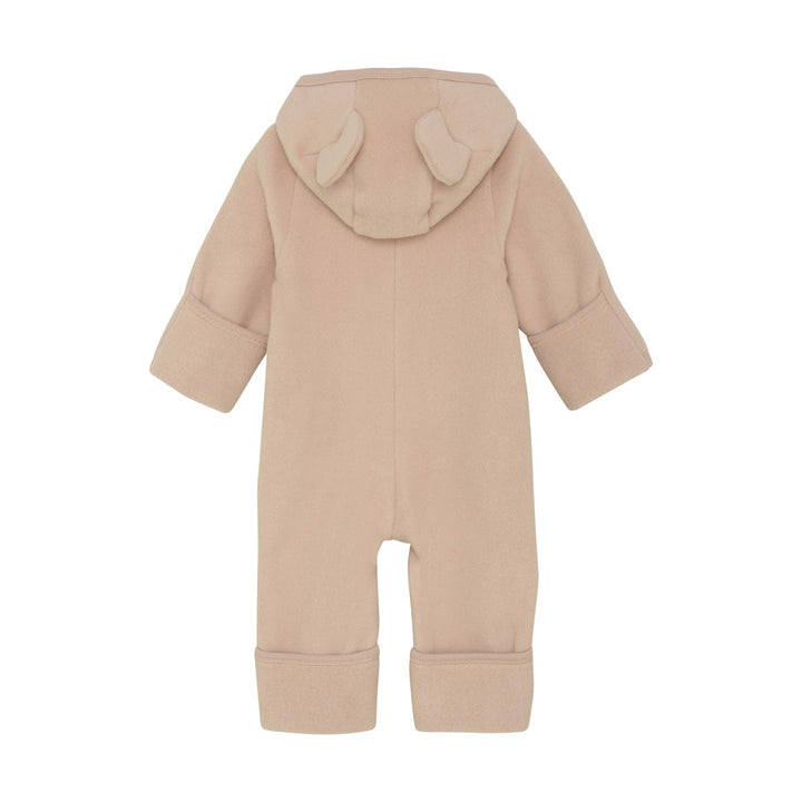 Pram Suit Ears Cot. Fleece  Mahogany Rose