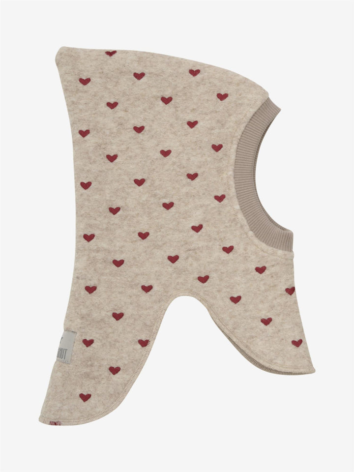 BALACLAVA HEARTS EMB. WOOL  Sand Melange