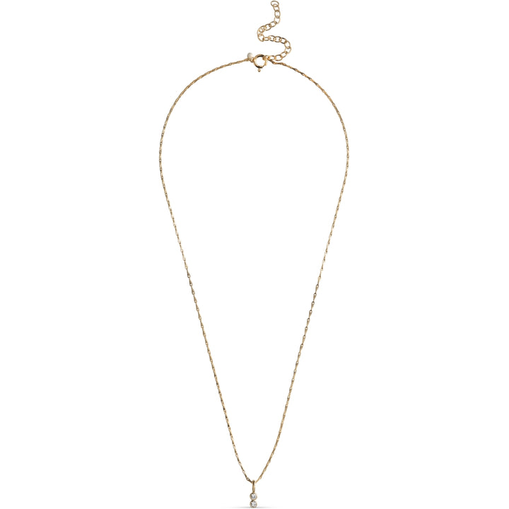 NECKLACE, TWIN CZ  18K Gold-Plated Sterling Silver