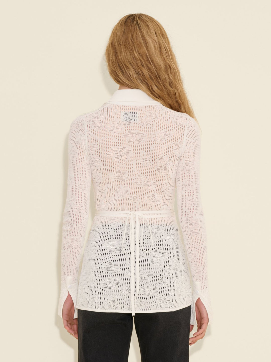 Lace Knit Shirt  White